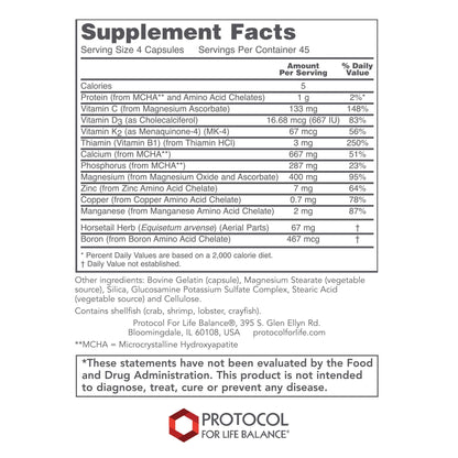 Protocol Bone Support Formula - Bone Strength & Density* | 180 Caps | Dairy & Soy Free