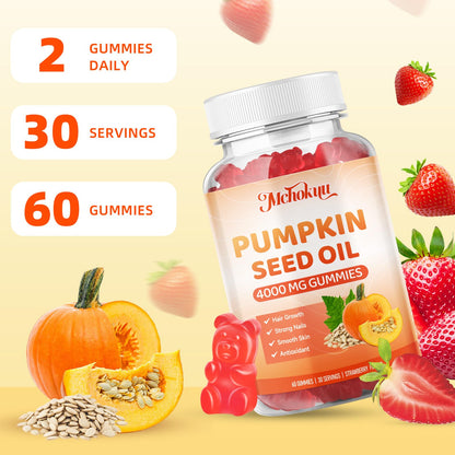Mchokuu Pumpkin Seed Oil Gummies 4000mg + Saw Palmetto – Hair & Skin