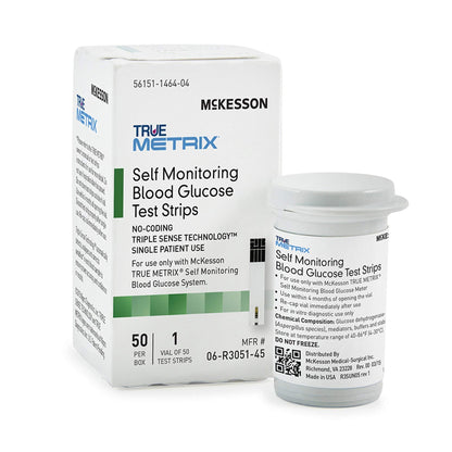 McKesson True METRIX Blood Glucose Test Strips - 50 Strips | Self-Monitoring System