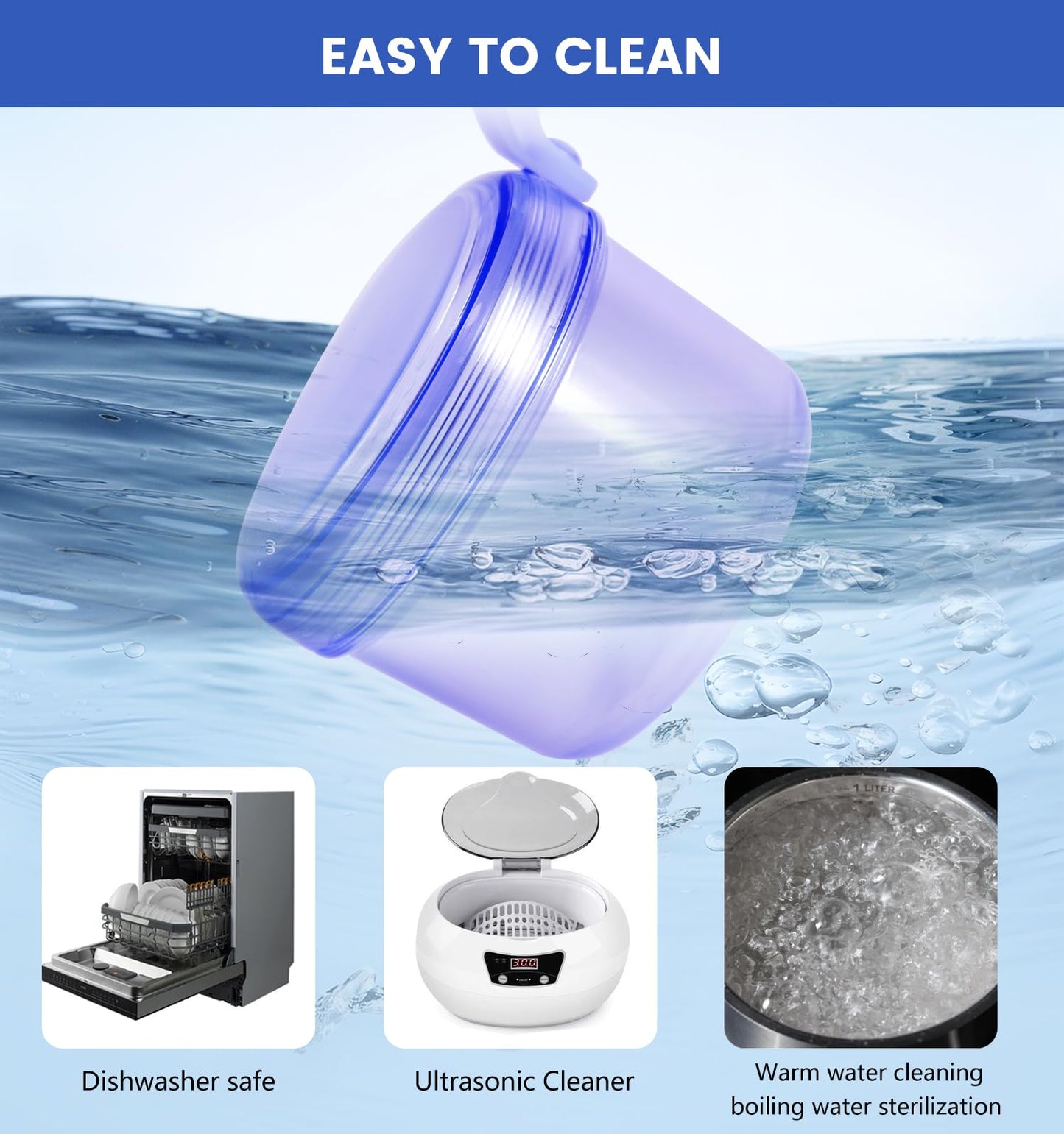 Mckkor Leak-Proof Travel Denture Case Blue – Full Dentures & Retainers