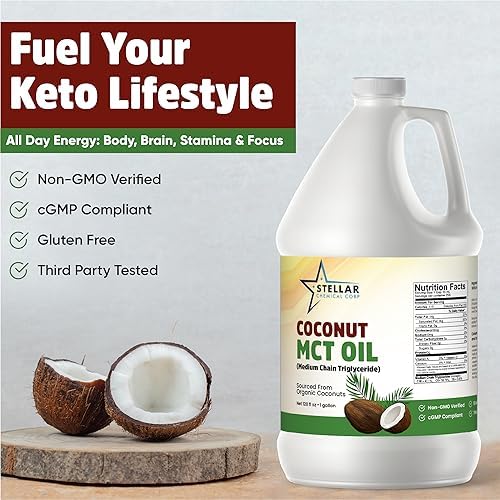 MCT Oil (1 Gallon) – Fractionated Coconut Oil for Brain & Body Fuel | Stellar Chemical Corp