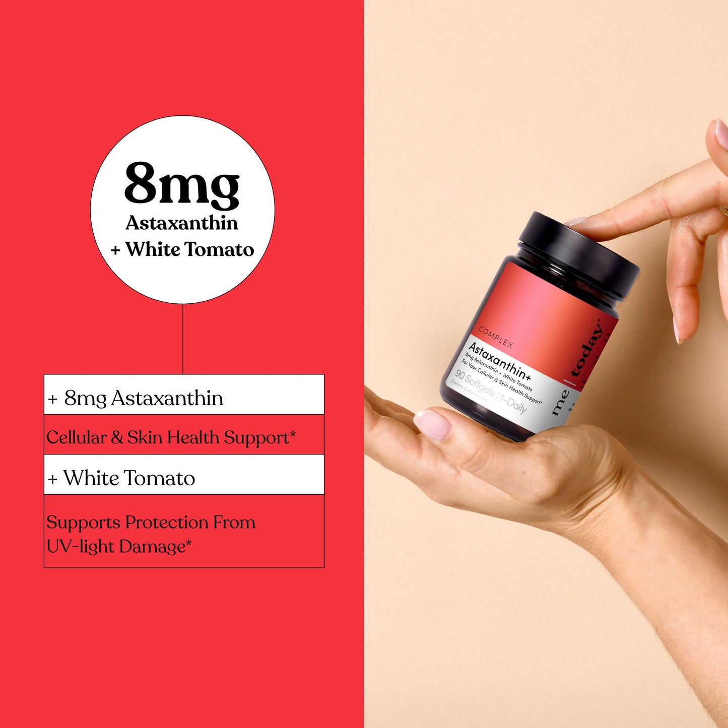 Me Today Complex Astaxanthin+ 8mg Softgels | Antioxidant Support for Skin Health & Cellular Wellness