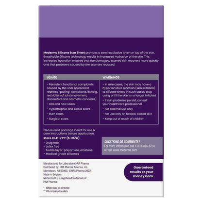 Mederma Medical Grade Silicone Scar Sheets – Breathable, Flexible, 4-Count