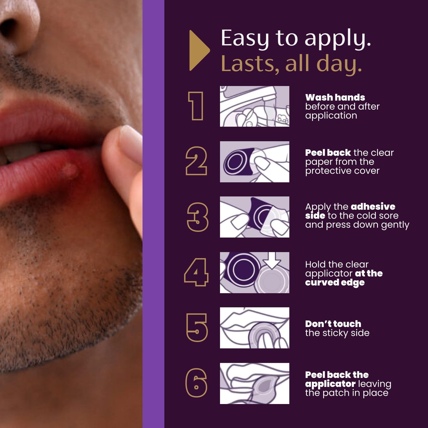 Mederma Cold Sore Discreet Healing Patch | Hydrocolloid Gel for Fast Healing, Pain Relief, Concealment (30 Patches)