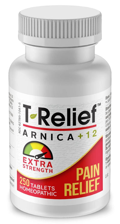 MediNatura T-Relief: Extra Strength Arnica & 12 Natural Actives for Joint & Muscle Aches | 250 Tablets