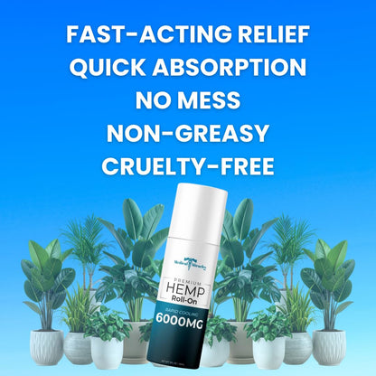 Medical Miracles Hemp Oil Roll On – 6000mg, Made in USA for Muscles, Joints & Mobility
