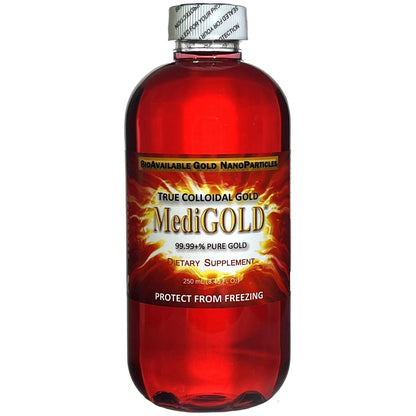 MediGOLD True Colloidal Gold AuNP Supplement – 250 mL in BPA-Free Bottle