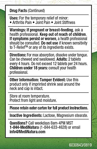 MediNatura T-Relief Extra Strength Arthritis Pain Reliever | Arnica +12 Natural Medicines