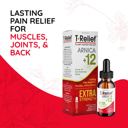 MediNatura T-Relief Extra Strength Oral Drops Arnica +12 for Back, Neck, Joints & Muscle Aches - 1.69 oz