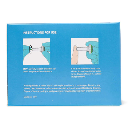 Medline Sterile Safety Lancets with Push-Button Activation, 21G x 1.8 mm – Box of 200