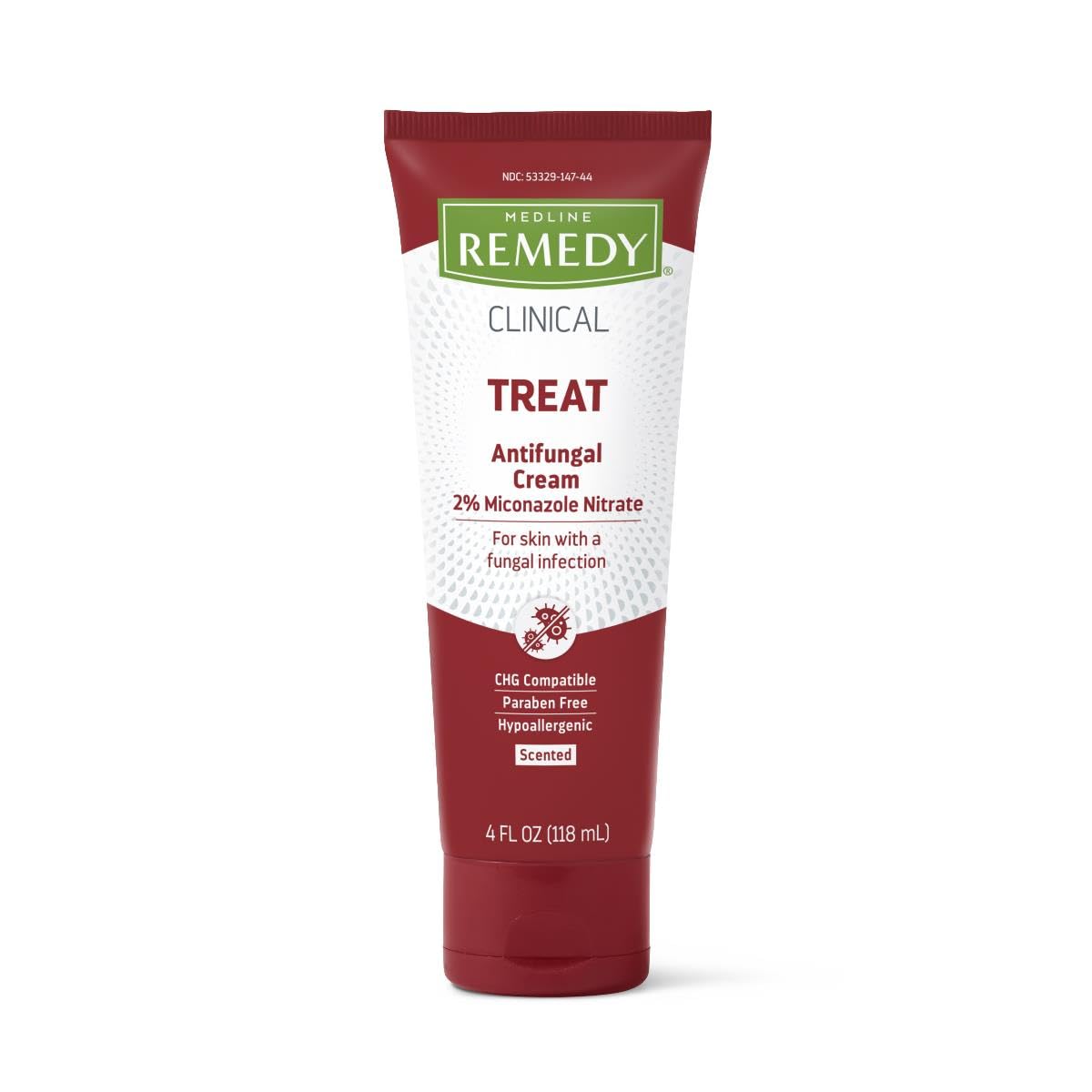 Medline Remedy CLINICAL Antifungal Cream – 4 Oz Tube, 2% Miconazole Nitrate for Athlete's Foot, Jock Itch, Ringworm