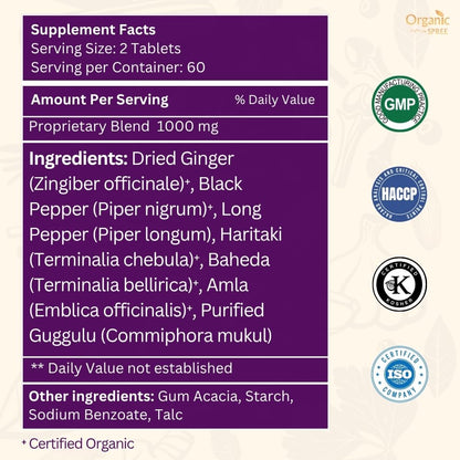 Organic Spree Medohar Guggulu 120 Tablets – Ayurvedic Metabolism & Immune Health (Pack of 2)
