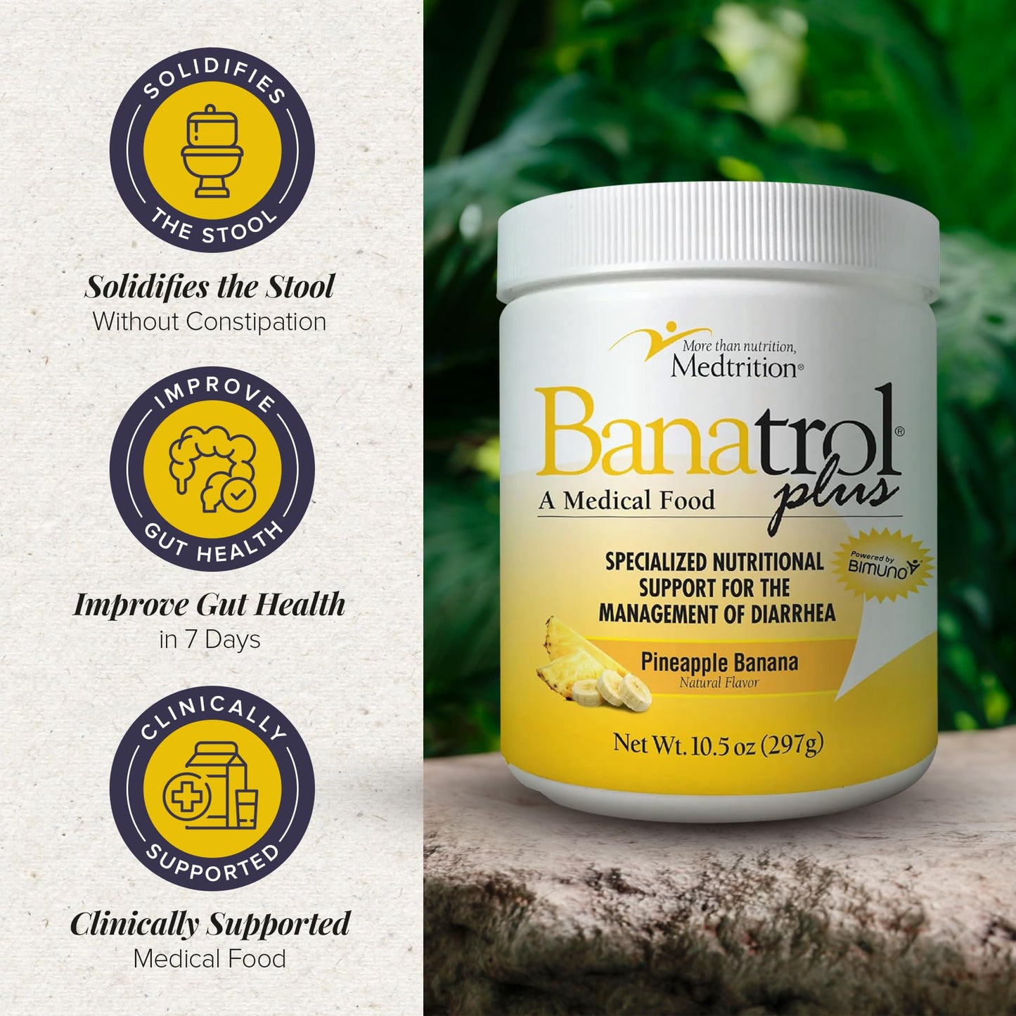 Medtrition Banatrol Natural Anti-Diarrheal with Prebiotics – Pineapple, 28 Servings