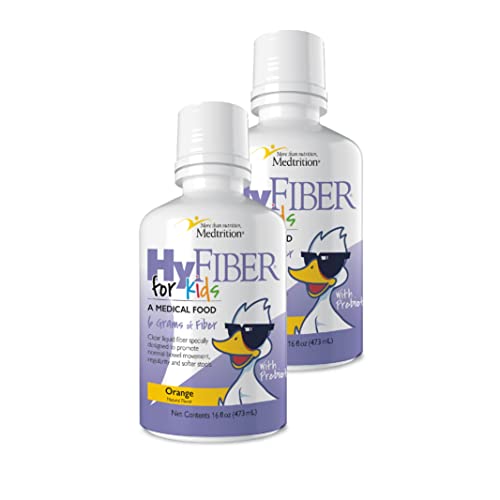 Medtrition HyFiber Kids Liquid Fiber – 6g Fiber per 0.5 oz, 32 Servings per Bottle, Pack of 2