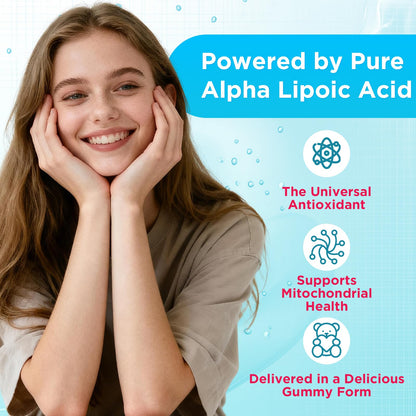 MEENCCD Alpha Lipoic Acid Gummies 600mg | High-Absorption ALA for Nerve & Brain Health, Vegan & Sugar-Free Raspberry