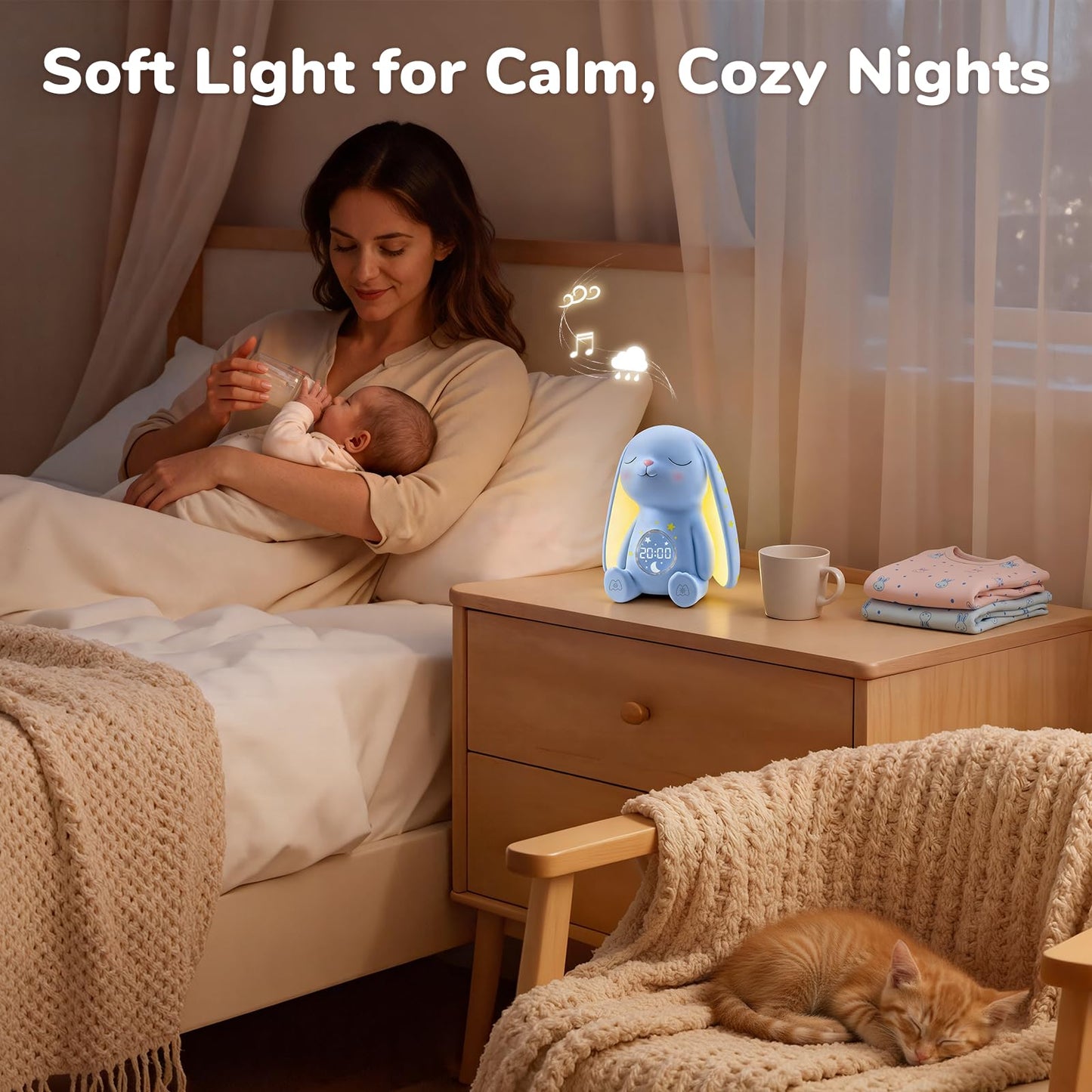 Mewaii White Noise Machine for Baby | 2025 Mom's Choice Awards Edition, 100 Sounds, Cry Detection, App Control, Night Light
