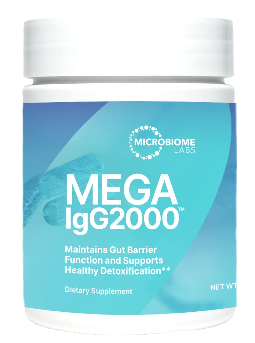Mega IgG2000 Gut Health Powder – Dairy-Free IgG Immunoglobulin for Women, Men & Kids 2+ | Microbiome Labs (2.1 oz)