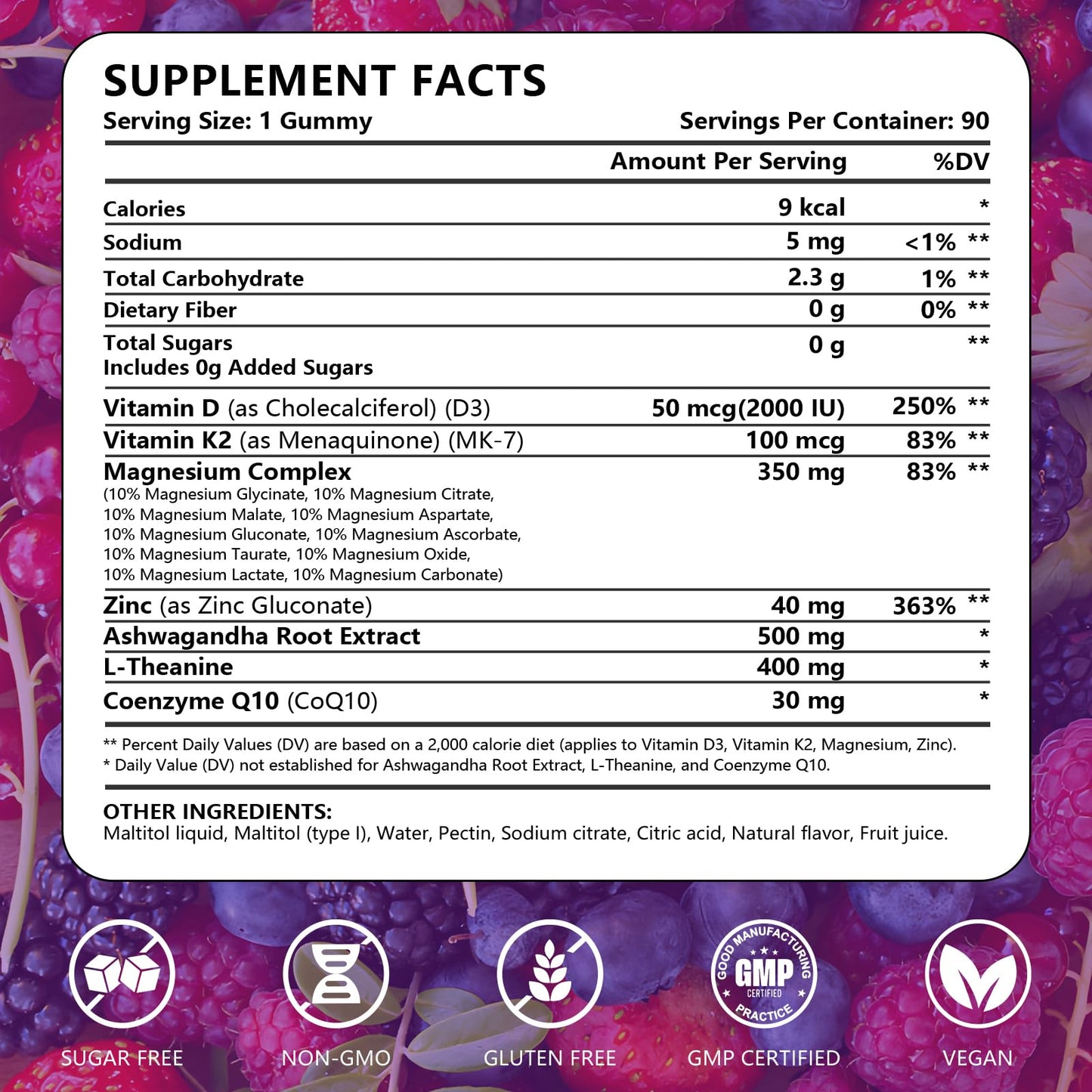 Mega16-in-1 Magnesium Glycinate Sleep Gummies for Women | High-Absorption Formula