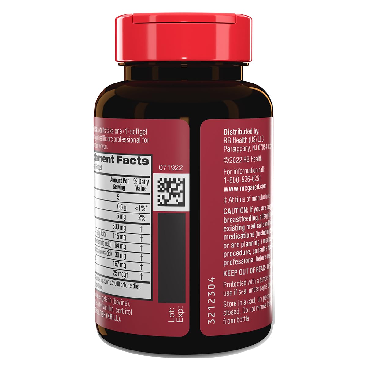 MegaRed Extra Strength Krill Oil 500mg - EPA/DHA, No Fishy Aftertaste | Heart Health, 80 Softgels (2 Pack)