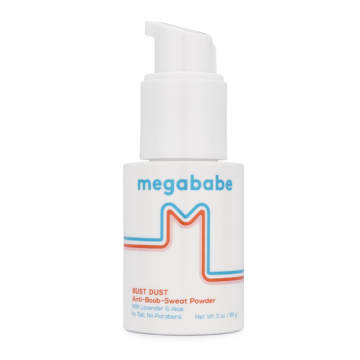 Megababe Bust Dust - Talc-Free Sweat-Absorbing Body Powder with Pump