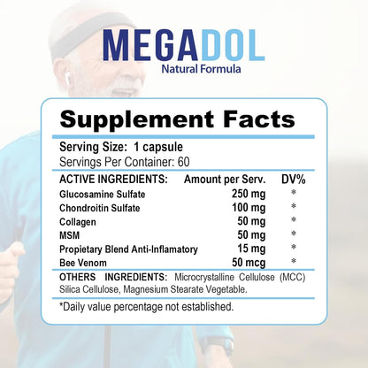Xtreme Power Belt Megadol 100% Natural – AS Seen on TV Glucosamine + Chondroitin + Collagen + MSM – Proprietary Blend