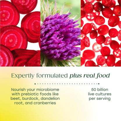 MegaFood MegaFlora Probiotics for Women – 50B CFU, 14 Strains, Cranberry, 90 Veg Capsules