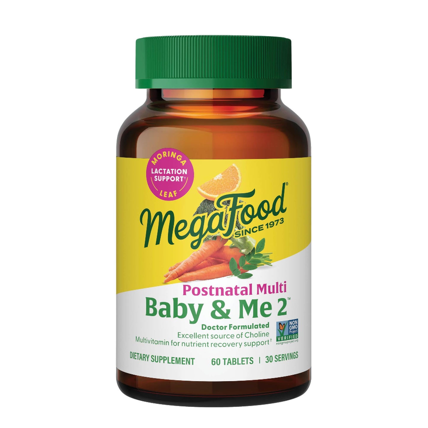MegaFood Baby & Me 2 Postnatal Vitamins for Breastfeeding – 60 Tabs (30 Servings)