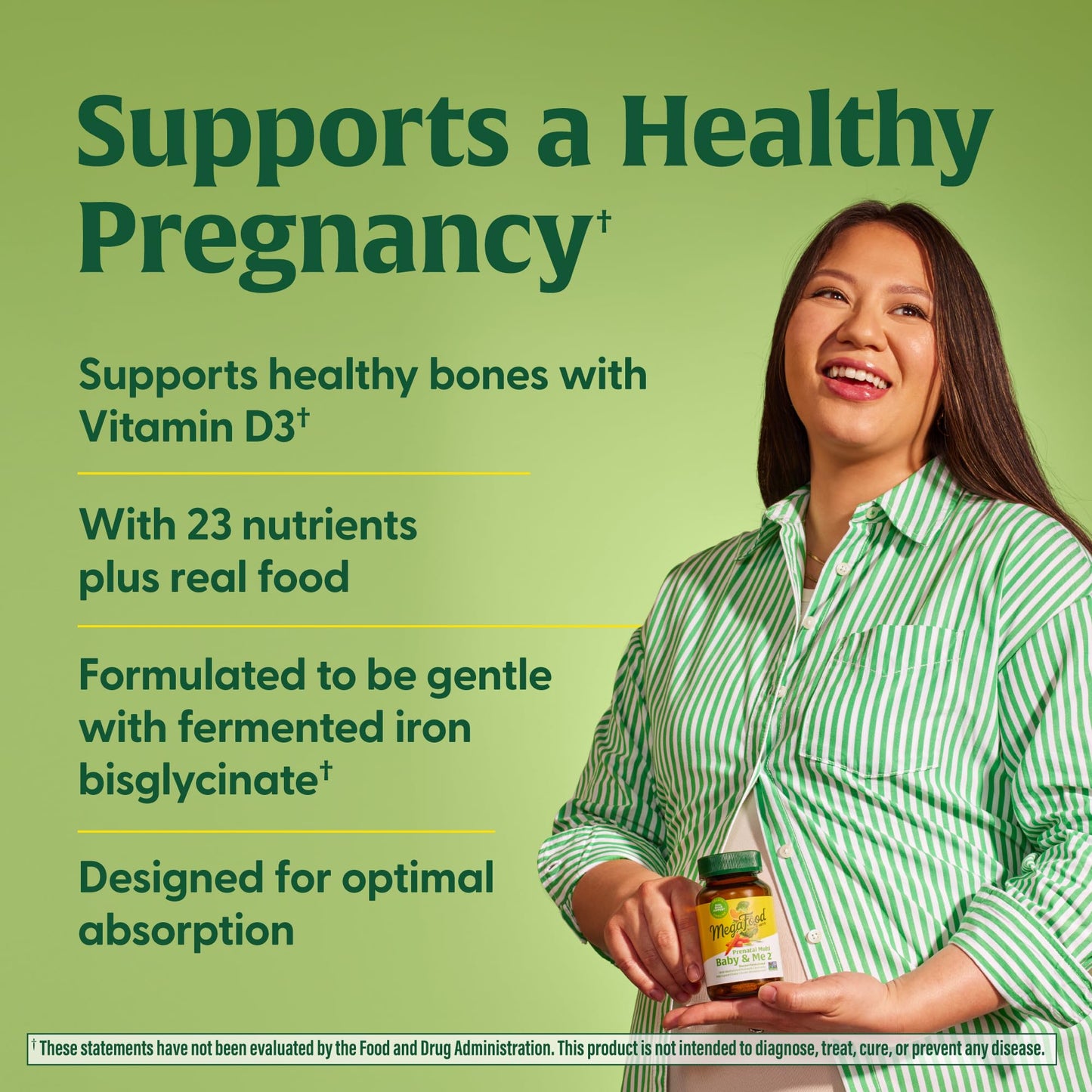 MegaFood Baby & Me 2 Prenatal Vitamin & Minerals – Folate, 2.5x Choline, Iron, Iodine, Vitamin C & D – 60 Tabs (30 Servings)