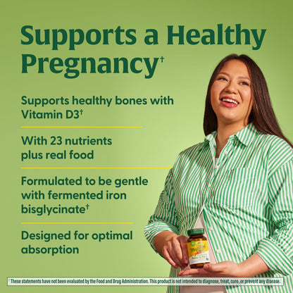 MegaFood Baby & Me 2 Prenatal Vitamin & Minerals – Folate, 2.5x Choline, Iron, Iodine, Vitamin C & D – 60 Tabs (30 Servings)