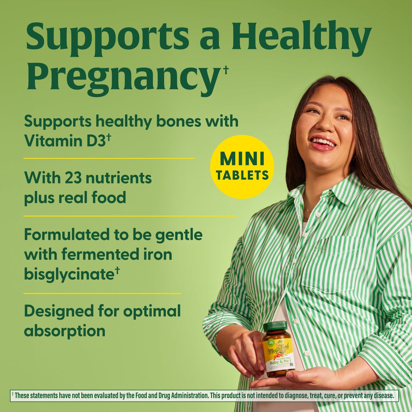 MegaFood Baby & Me 2 Prenatal Mini Vitamins – Choline & Methyl Folate