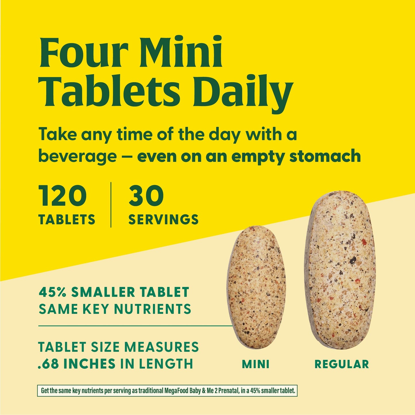 MegaFood Baby & Me 2 Prenatal Mini Vitamins – Choline & Methyl Folate