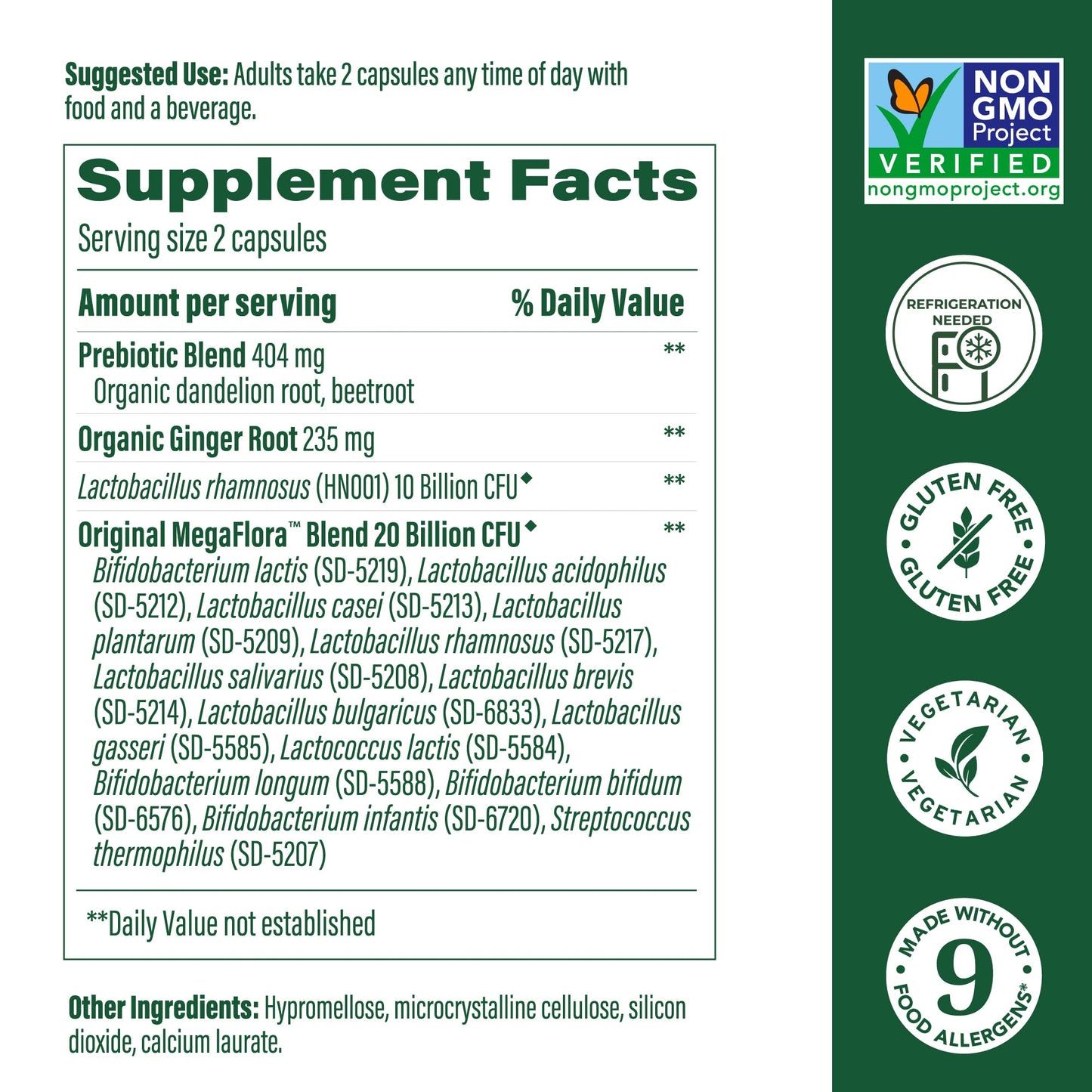 MegaFood Baby & Me 2 Prenatal Probiotics – 30B CFU, Vegetarian, Non-GMO, 60 Caps
