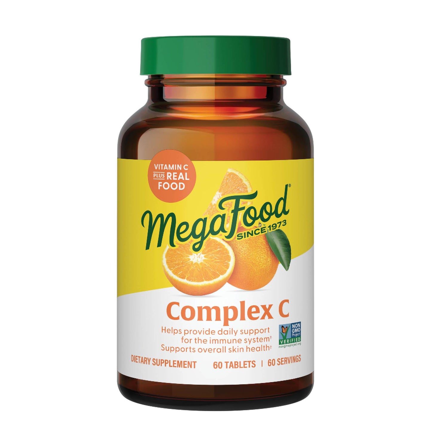 MegaFood Complex C – Vegan Vitamin C 250 mg Immune Support, Real Food Ingredients (Orange, Cranberry & Brown Rice) | Gluten-Free & Kosher | 60 Tablets