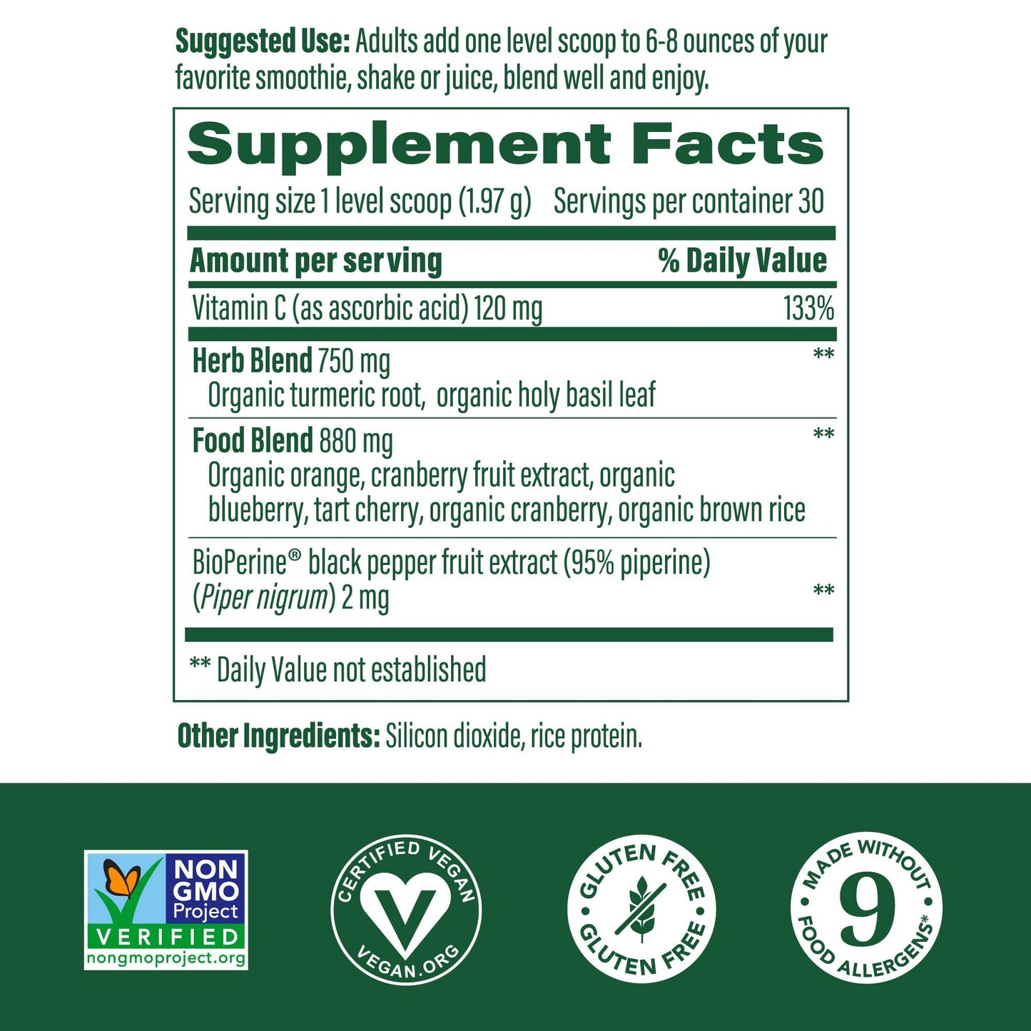 MegaFood Daily Turmeric Nutrient Booster Powder | Vegan Turmeric Supplement