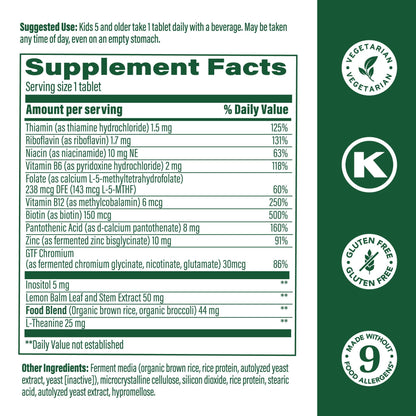 MegaFood Kids Vitamin B Complex – B12, B6, Folate, L-Theanine | Vegetarian & Gluten Free