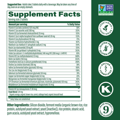 MegaFood Men's 40+ Advanced Multivitamin – Dr-Formulated, Real Food, Vegetarian (120 Tabs)