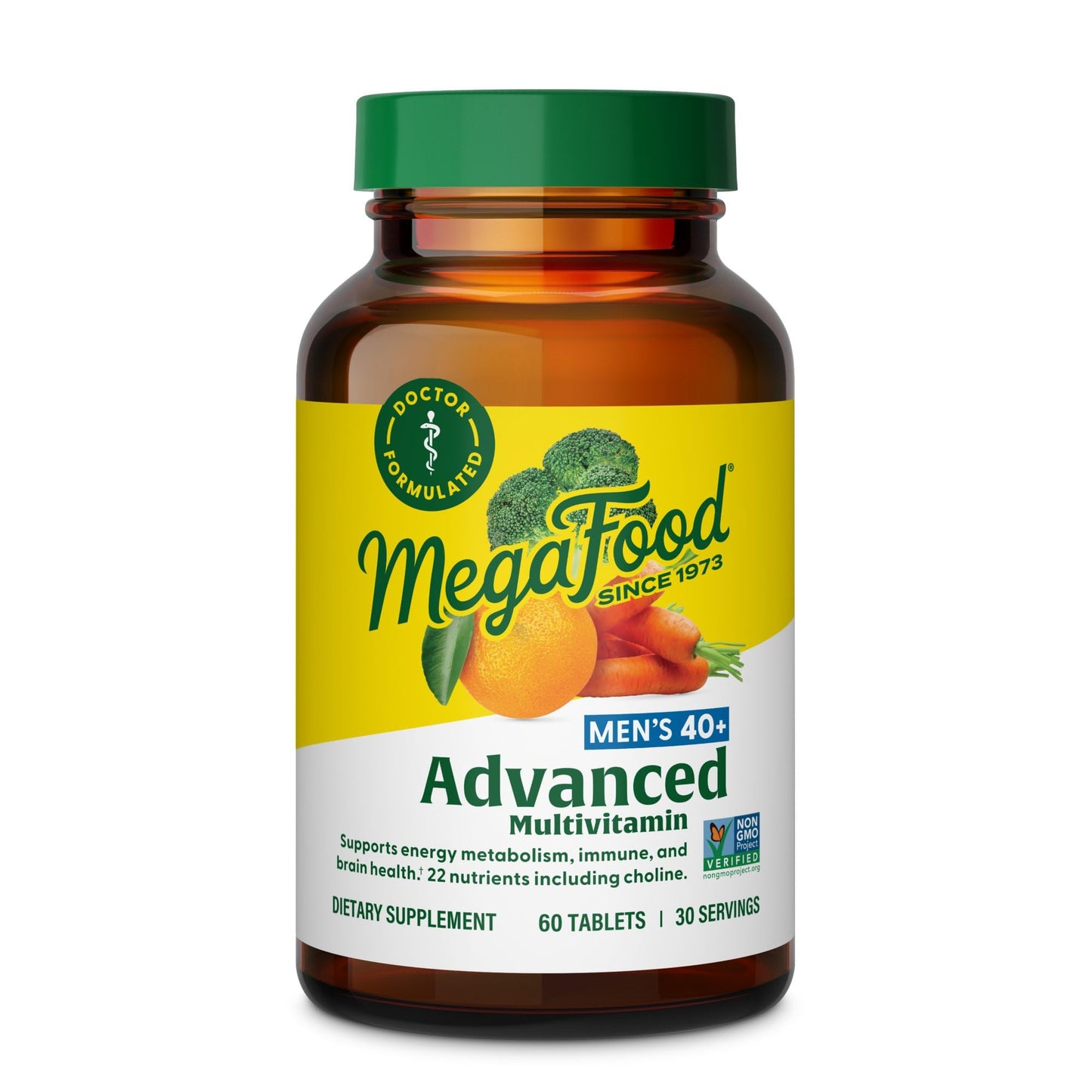 MegaFood Men's 40+ Advanced Multivitamin – Doctor Formulated, Real Food, 60 Tabs