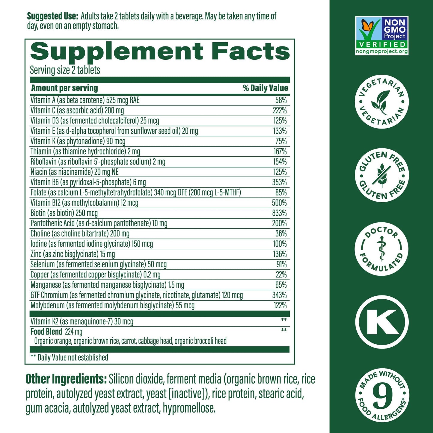 MegaFood Men's 40+ Advanced Multivitamin – Doctor Formulated, Real Food, 60 Tabs