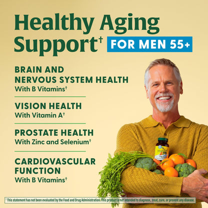 MegaFood Men 55+ One Daily Multivitamin with Methylated B12 – D3, C & Zinc | Vegetarian, 90 Tablets