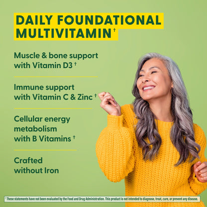 MegaFood One Daily Iron Free Multivitamin – Real Food Nutrition, Vegetarian, Non-GMO, No Iron (90 Tablets)