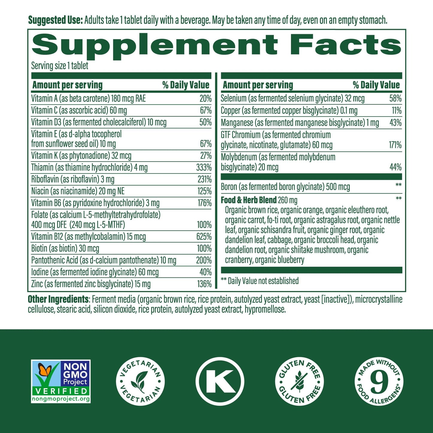 MegaFood One Daily Men's Multivitamin – Vegetarian, Gluten Free, Energy Metabolism & Immune Support