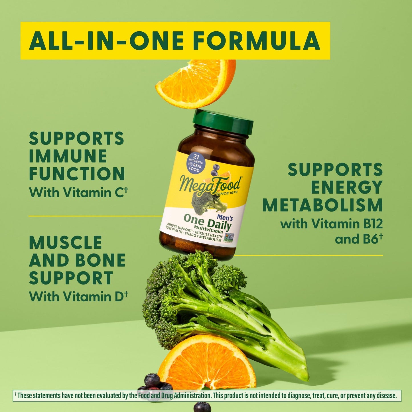MegaFood One Daily Men's Multivitamin – Vegetarian, Gluten Free, Energy Metabolism & Immune Support