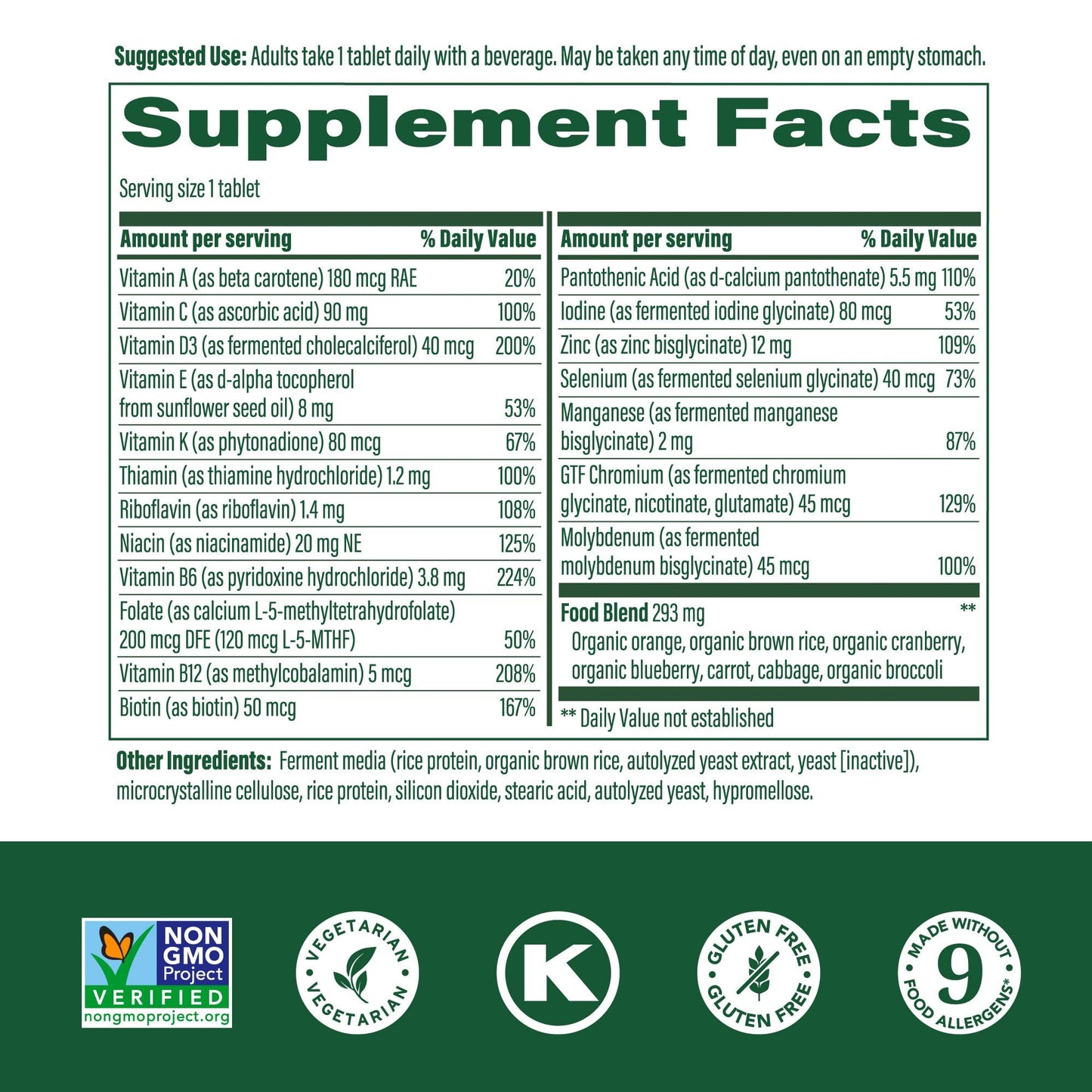 MegaFood Men 55+ Multivitamin - One Daily for Aging, Immune & Bone Support | Vegetarian | 120 Tablets