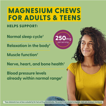 MegaFood Relax + Calm Magnesium Soft Chews - Grape | 60 Chews (30 Servings) | Magnesium Citrate & Malate