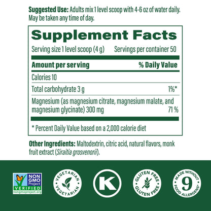 MegaFood Relax + Calm Magnesium Powder – 50 Servings (7.05 oz) | Glycinate, Citrate & Malate | Allergen-Free Blackberry Hibiscus Oasis