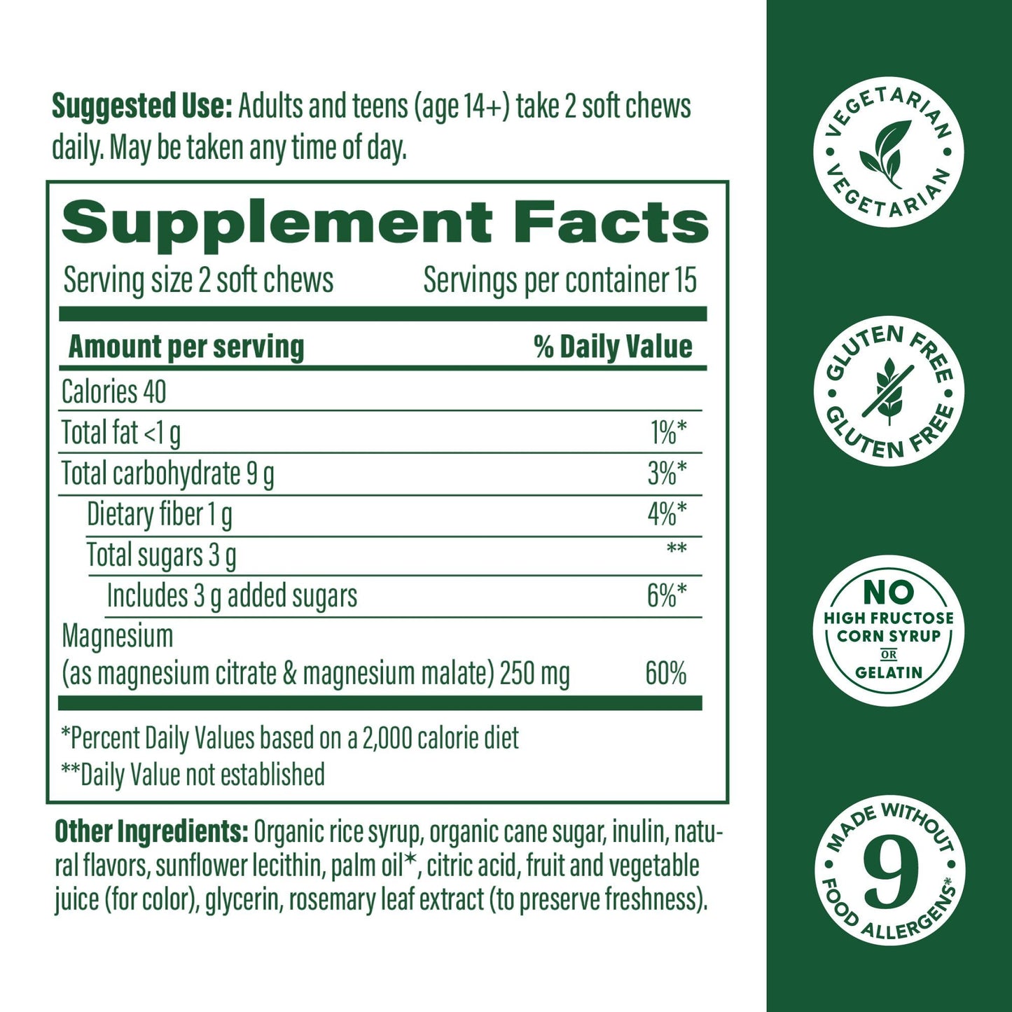 MegaFood Relax + Calm Magnesium Soft Chews – Strawberry, Citrate & Malate, 30 Chews