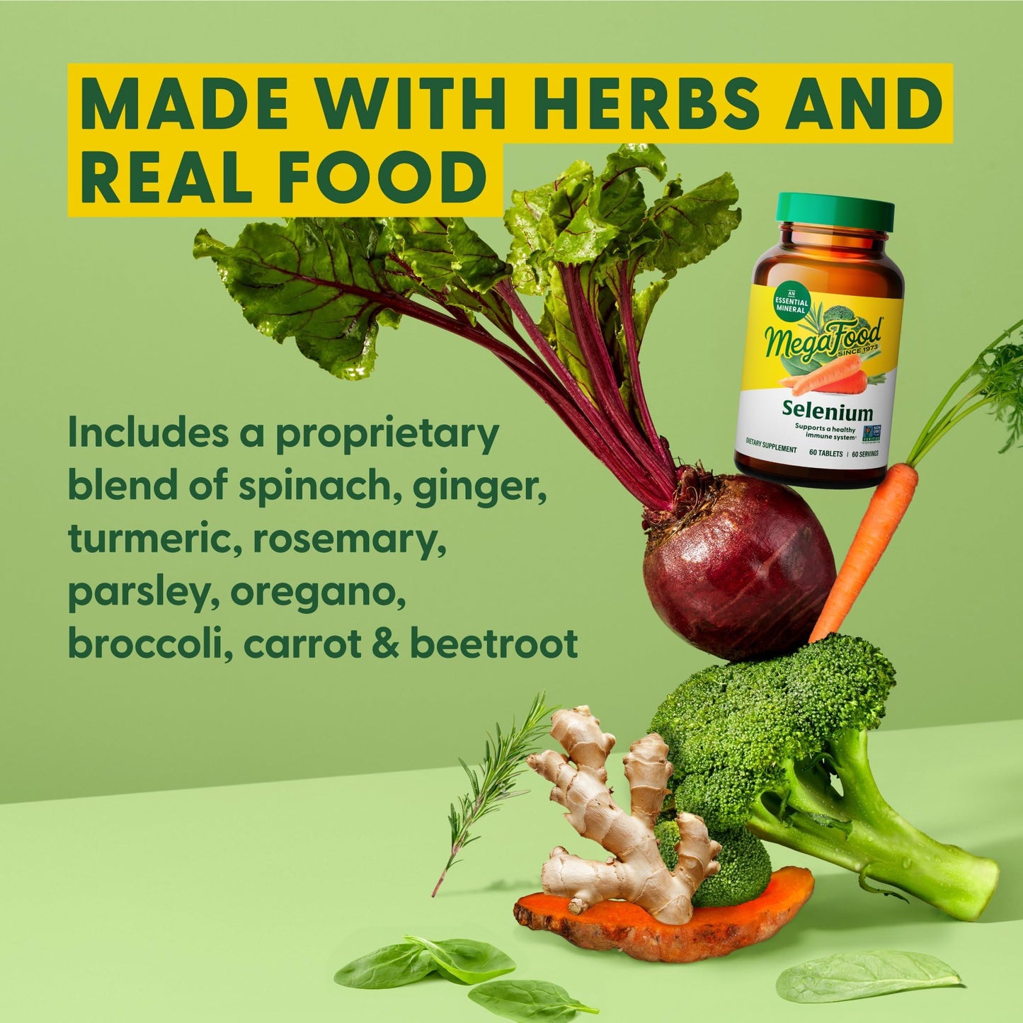 MegaFood Selenium 50 mcg - 60 Tablets | Vegan, Non-GMO Immune Support