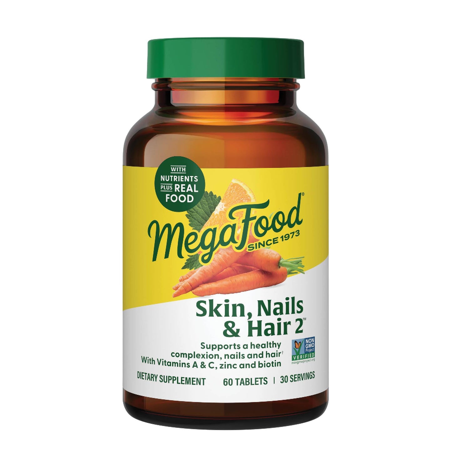 MegaFood Skin, Nails & Hair 2 – Vegan Multivitamin for Women & Men | 60 Tabs