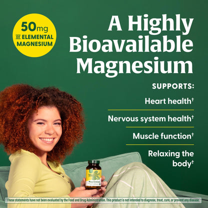 MegaFood Magnesium Glycinate – Supports Heart & Nervous System | Vegan, Gluten-Free, Non-GMO | 60 Tabs
