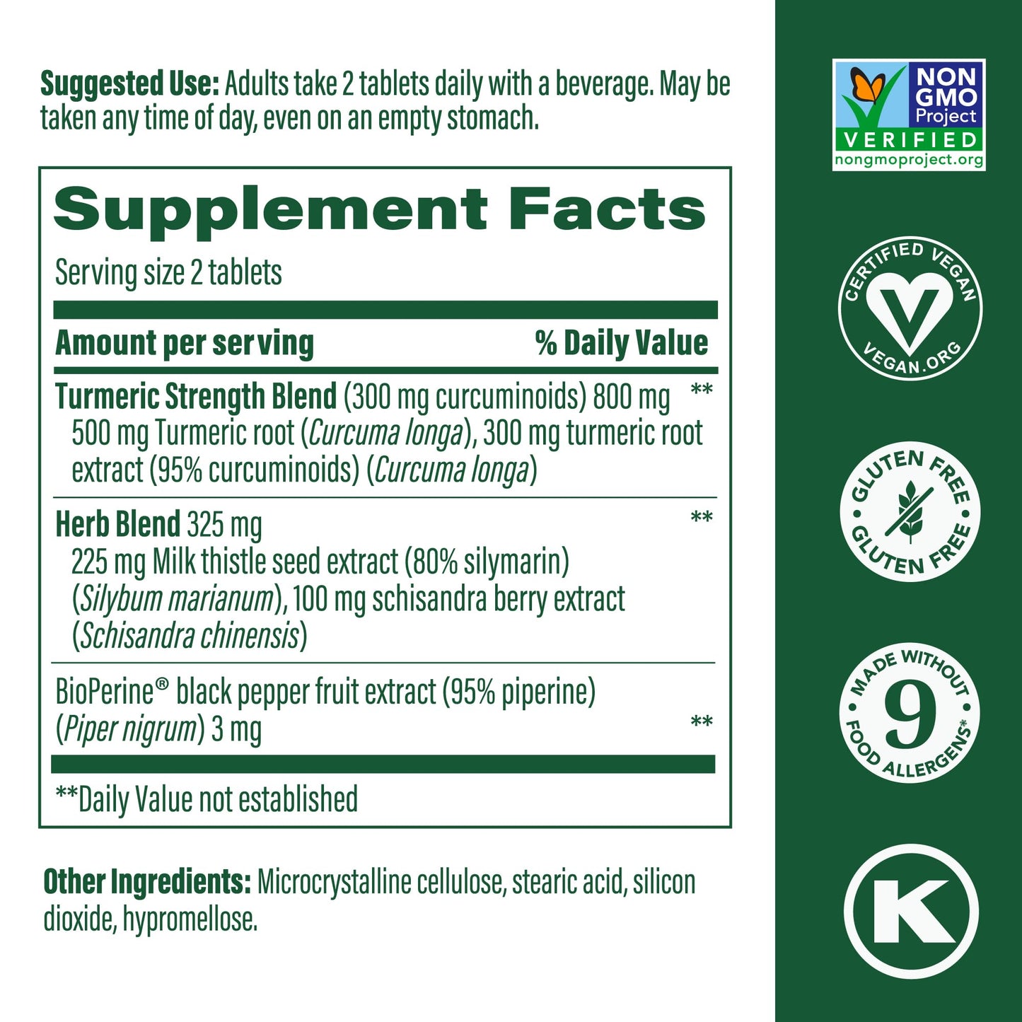 MegaFood Turmeric Curcumin Supplement for Liver Support - 300 mg Curcuminoids per Serving - Vegan, Gluten Free, Non-GMO - 60 Tablets